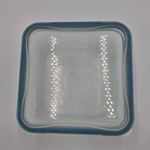 Snapware Pyrex Glass Food Storage Container Square 7in Blue Locking Lid USA